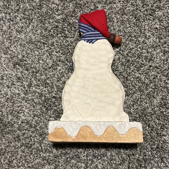 Carved Wooden Snowman - Picture 3 of 6